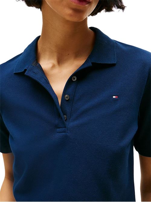 Polo donna blu in cotone Tommy Hilfiger | WW0WW43224C1G